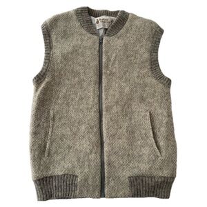 Alafoss of Iceland Sheep Wool Vintage Men Small warm Cozy Classic Zip Up Vest